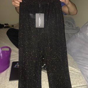 Gold glitter flared trouser